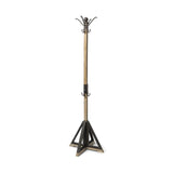 Black Metal And Wooden Coat Rack With Multiple Hooks - Homeroots - Flyclothing LLC
