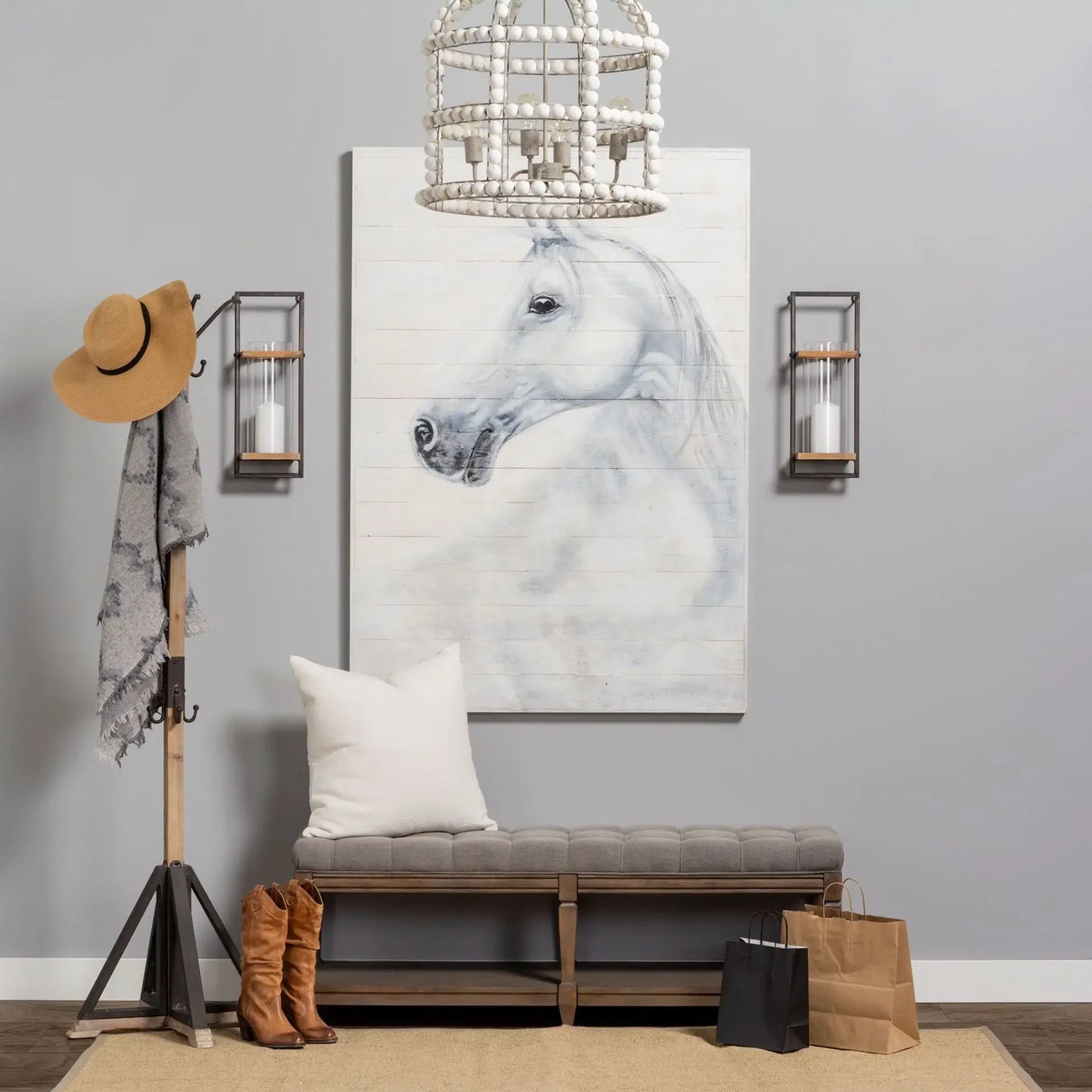 Black Metal And Wooden Coat Rack With Multiple Hooks - Homeroots - Flyclothing LLC