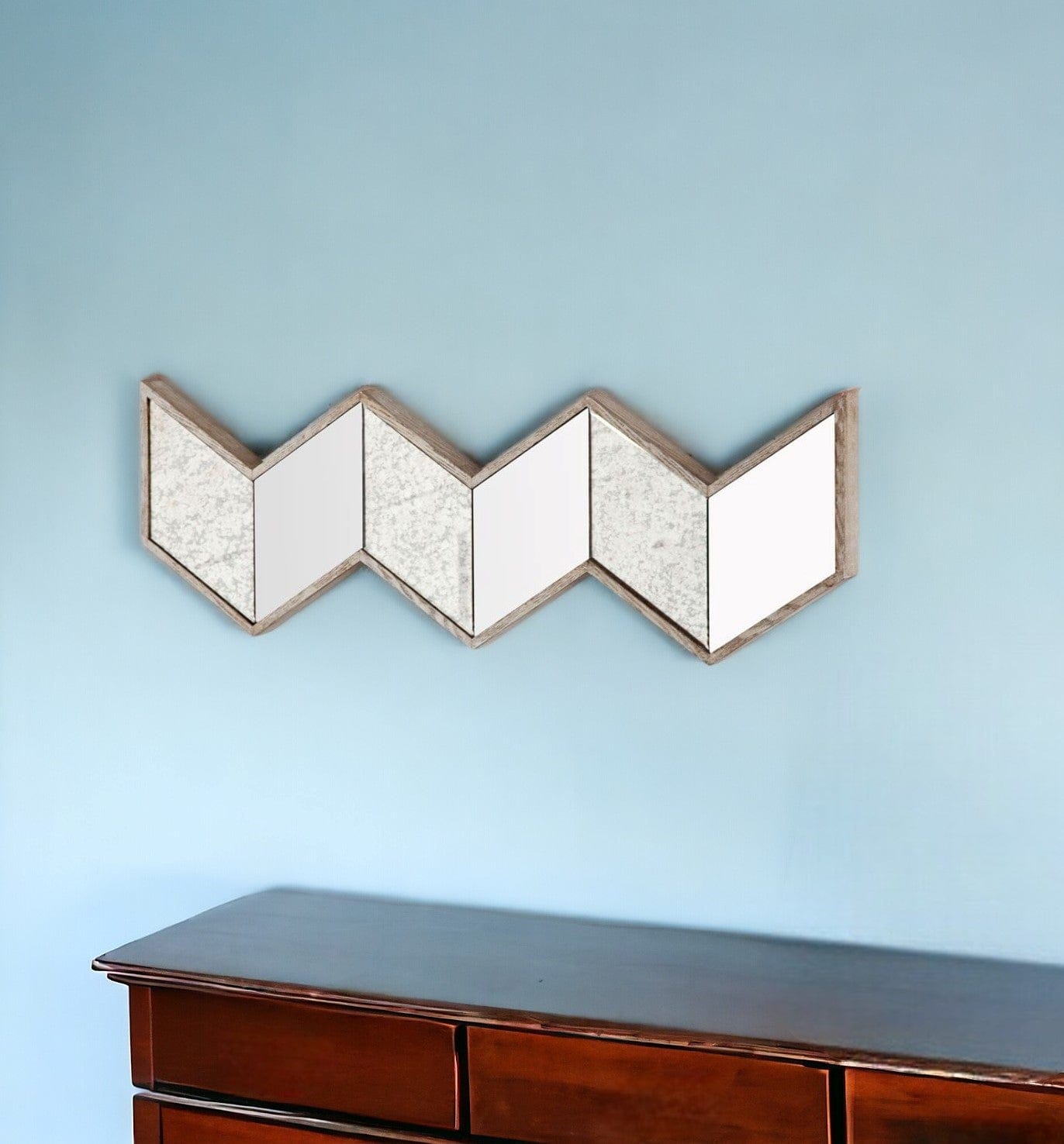 14" Natural Novelty Framed Accent Mirror - Homeroots - Flyclothing LLC