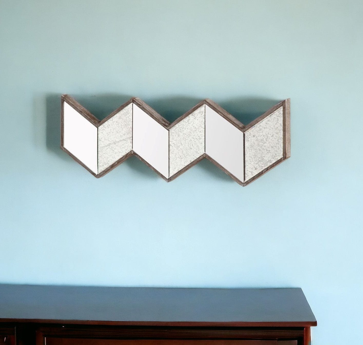 12" Natural Novelty Framed Accent Mirror - Homeroots - Flyclothing LLC