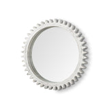 35" White Abstract Framed Accent Mirror - Homeroots