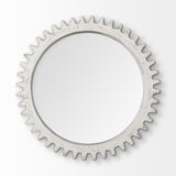 35" White Abstract Framed Accent Mirror - Homeroots