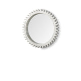 35" White Abstract Framed Accent Mirror - Homeroots