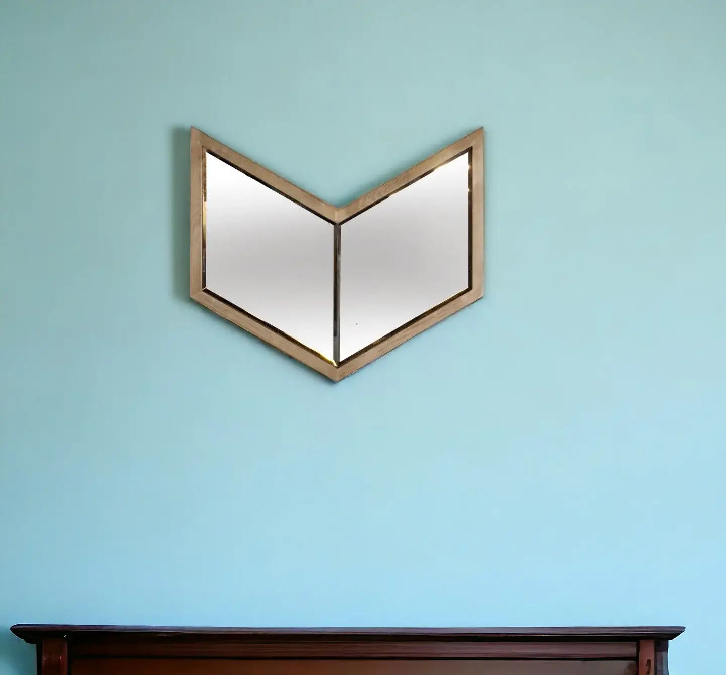 23" Natural Novelty Framed Accent Mirror - Homeroots - Flyclothing LLC