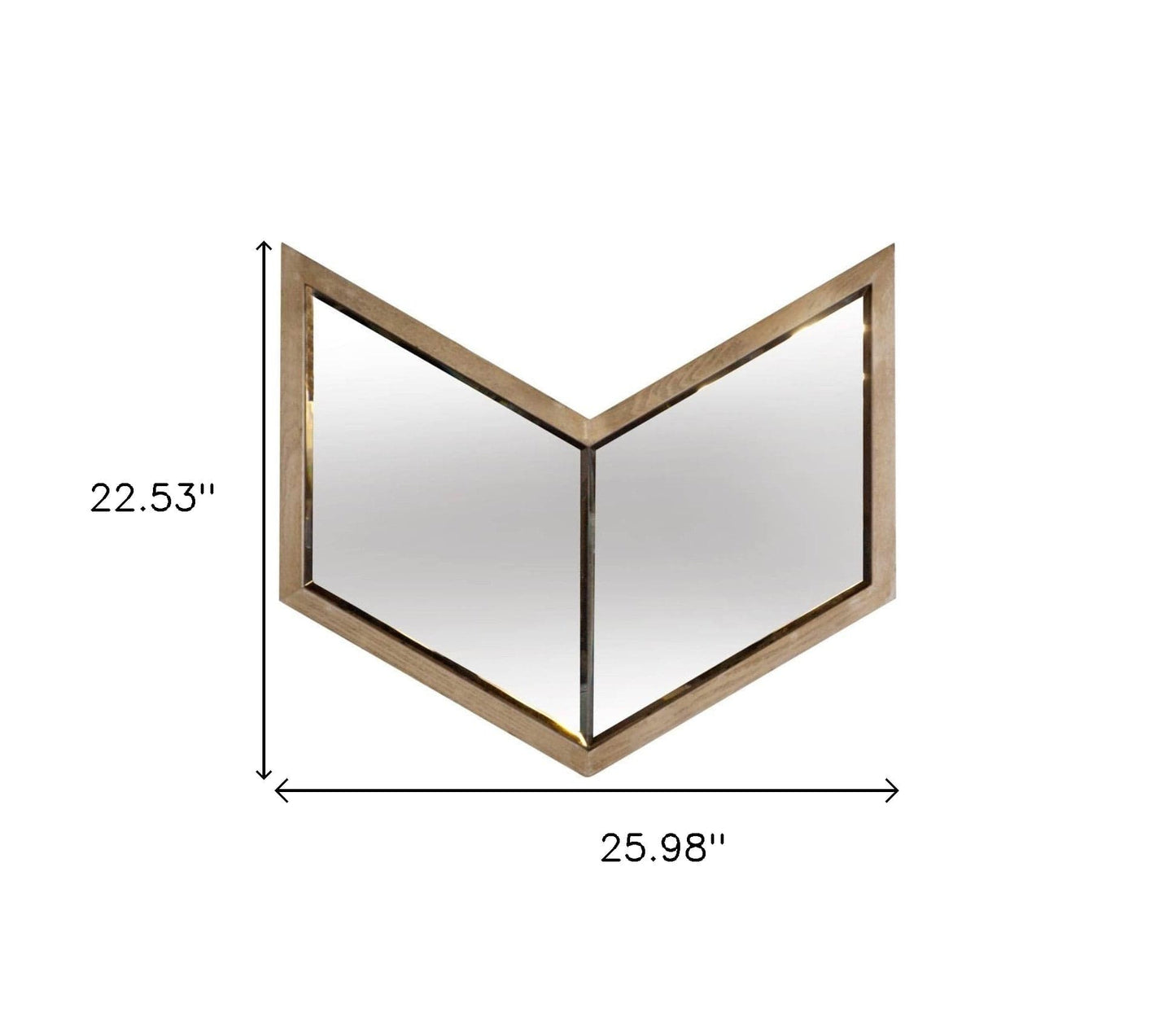 23" Natural Novelty Framed Accent Mirror - Homeroots - Flyclothing LLC