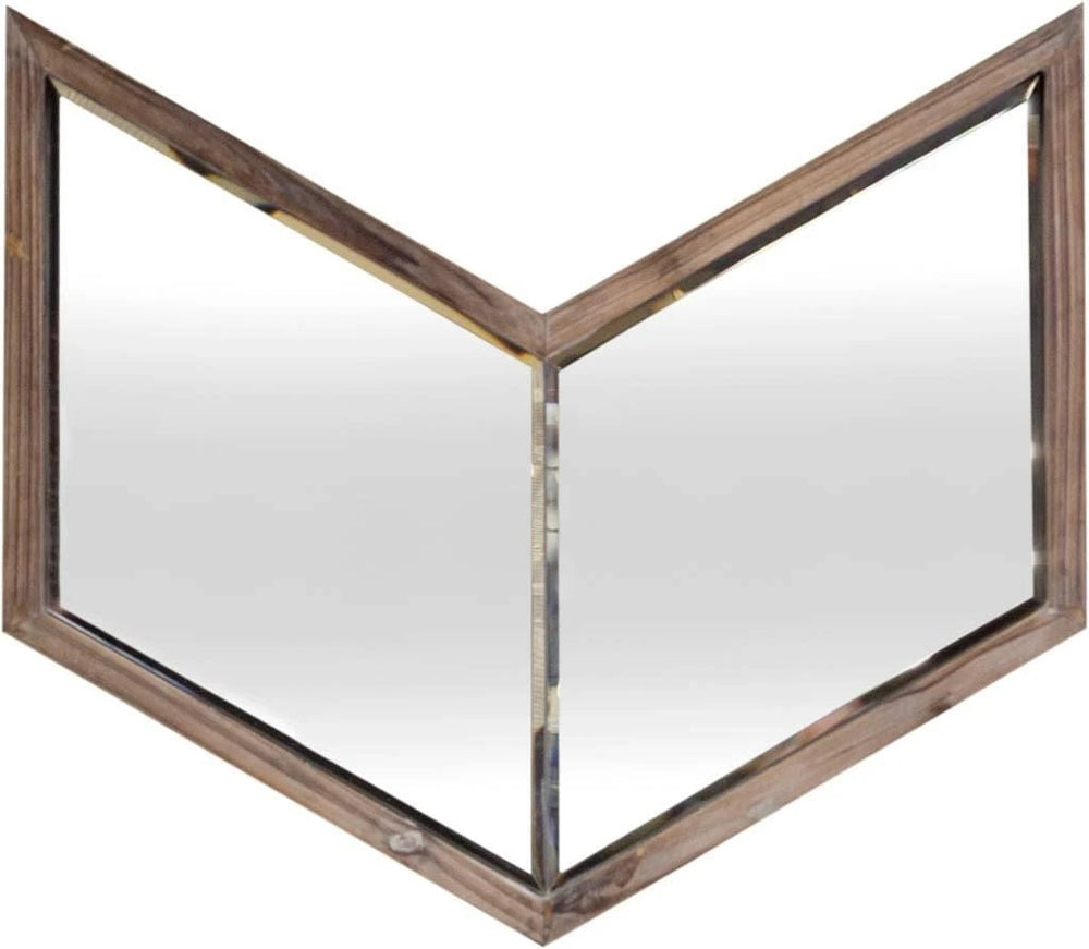 23" Brown Novelty Framed Accent Mirror - Homeroots