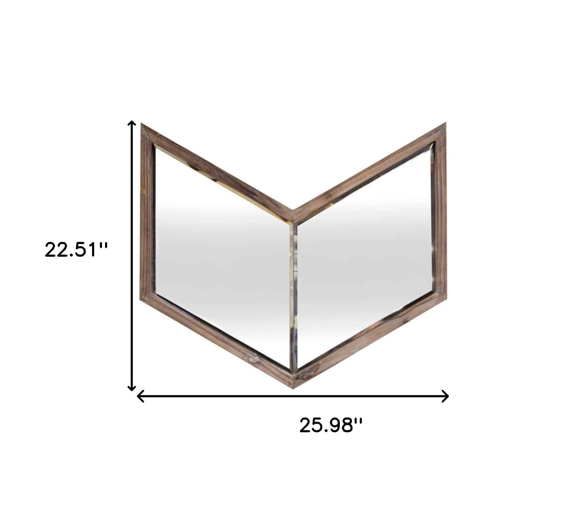 23" Brown Novelty Framed Accent Mirror - Homeroots - Flyclothing LLC
