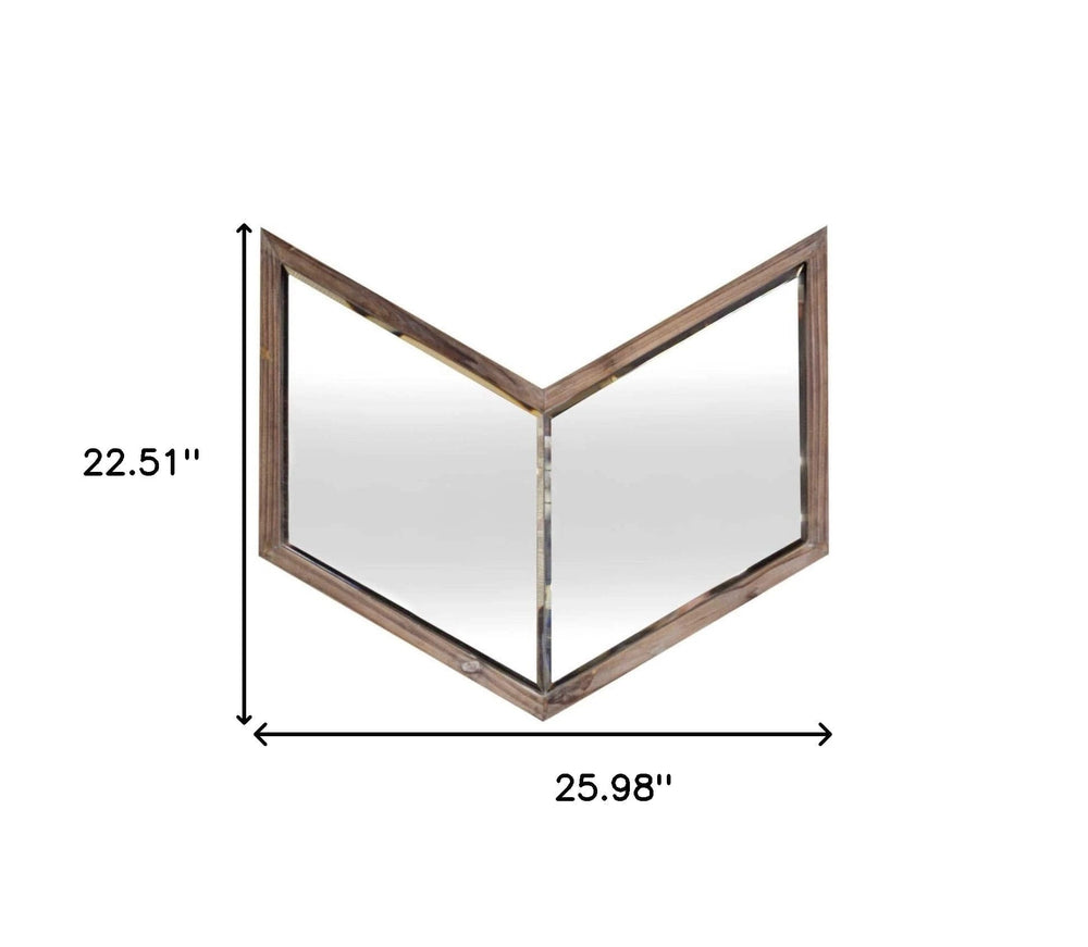 23" Brown Novelty Framed Accent Mirror - Homeroots - Flyclothing LLC