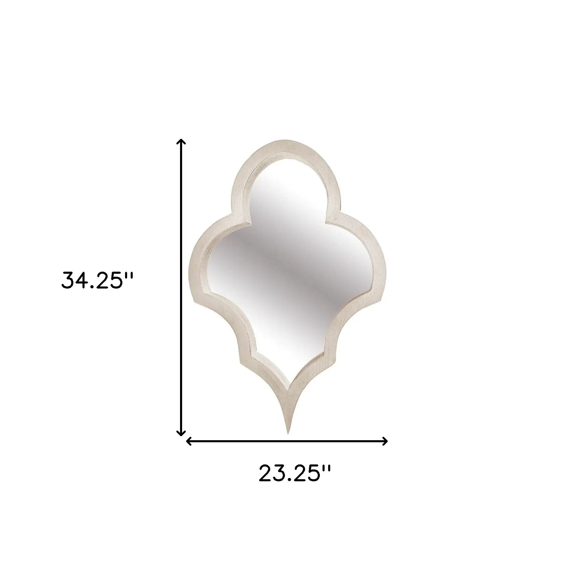34" Natural Novelty Framed Accent Mirror - Homeroots - Flyclothing LLC