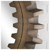 26" Round Brown Wood Frame Wall Mirror - Homeroots - Flyclothing LLC