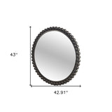 43" Round Black Metal Ball Frame Wall Mirror - Homeroots