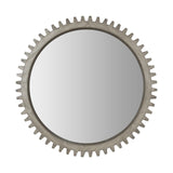 44" Round Silver Wood Frame Wall Mirror - Homeroots