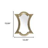 16" Gold Abstract Wood Framed Accent Mirror - Homeroots