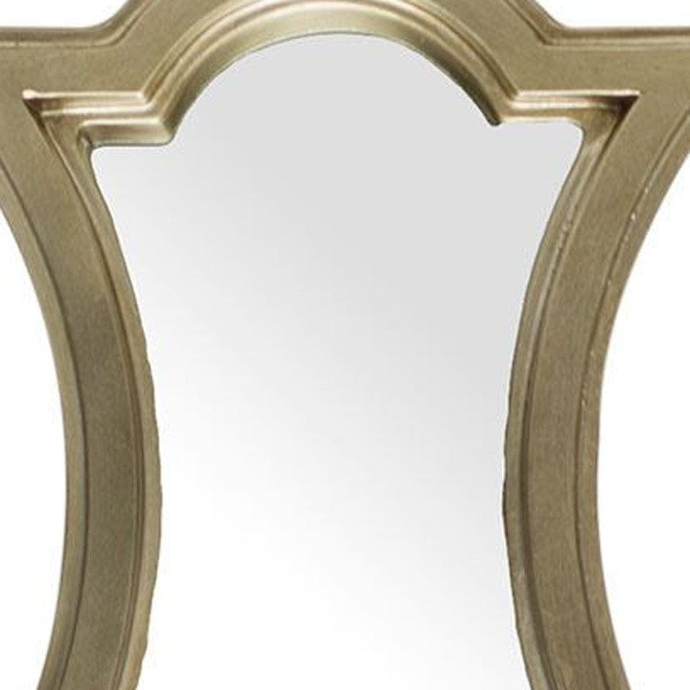16" Gold Abstract Wood Framed Accent Mirror - Homeroots - Flyclothing LLC