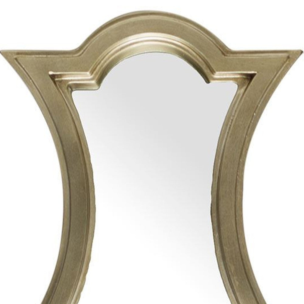 16" Gold Abstract Wood Framed Accent Mirror - Homeroots - Flyclothing LLC