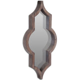 34" Dark Brown Novelty Framed Accent Mirror - Homeroots