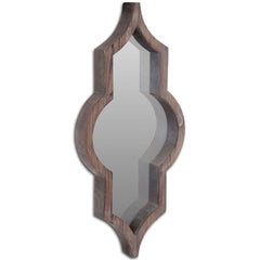 34" Dark Brown Novelty Framed Accent Mirror - Homeroots