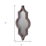 34" Dark Brown Novelty Framed Accent Mirror - Homeroots - Flyclothing LLC