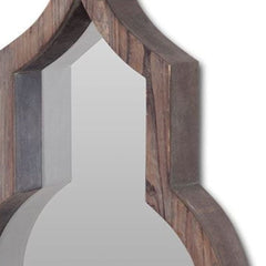 34" Dark Brown Novelty Framed Accent Mirror - Homeroots
