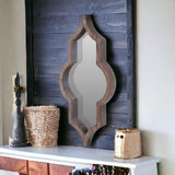 34" Dark Brown Novelty Framed Accent Mirror - Homeroots