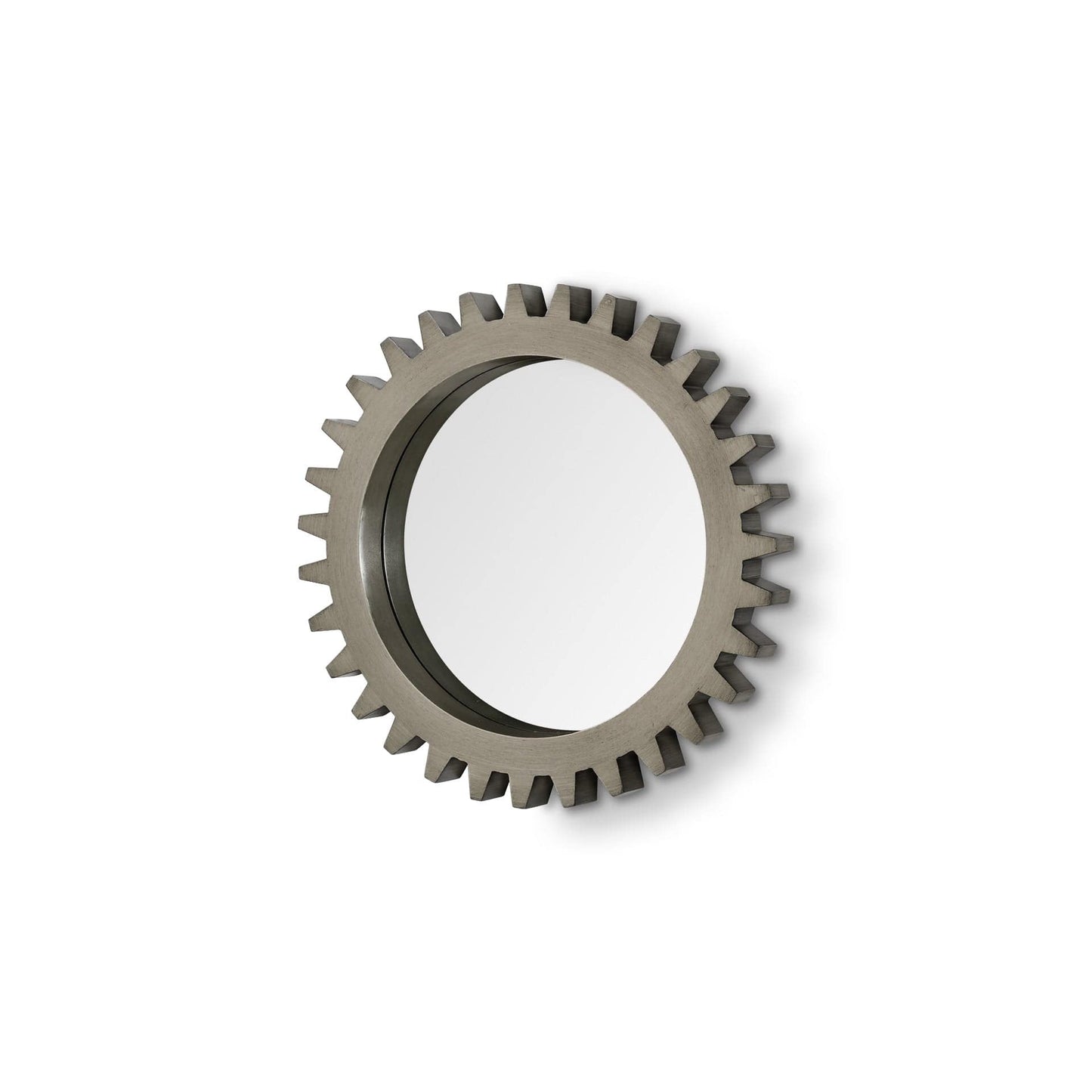 26" Round Grey Wood Frame Wall Mirror - Homeroots - Flyclothing LLC