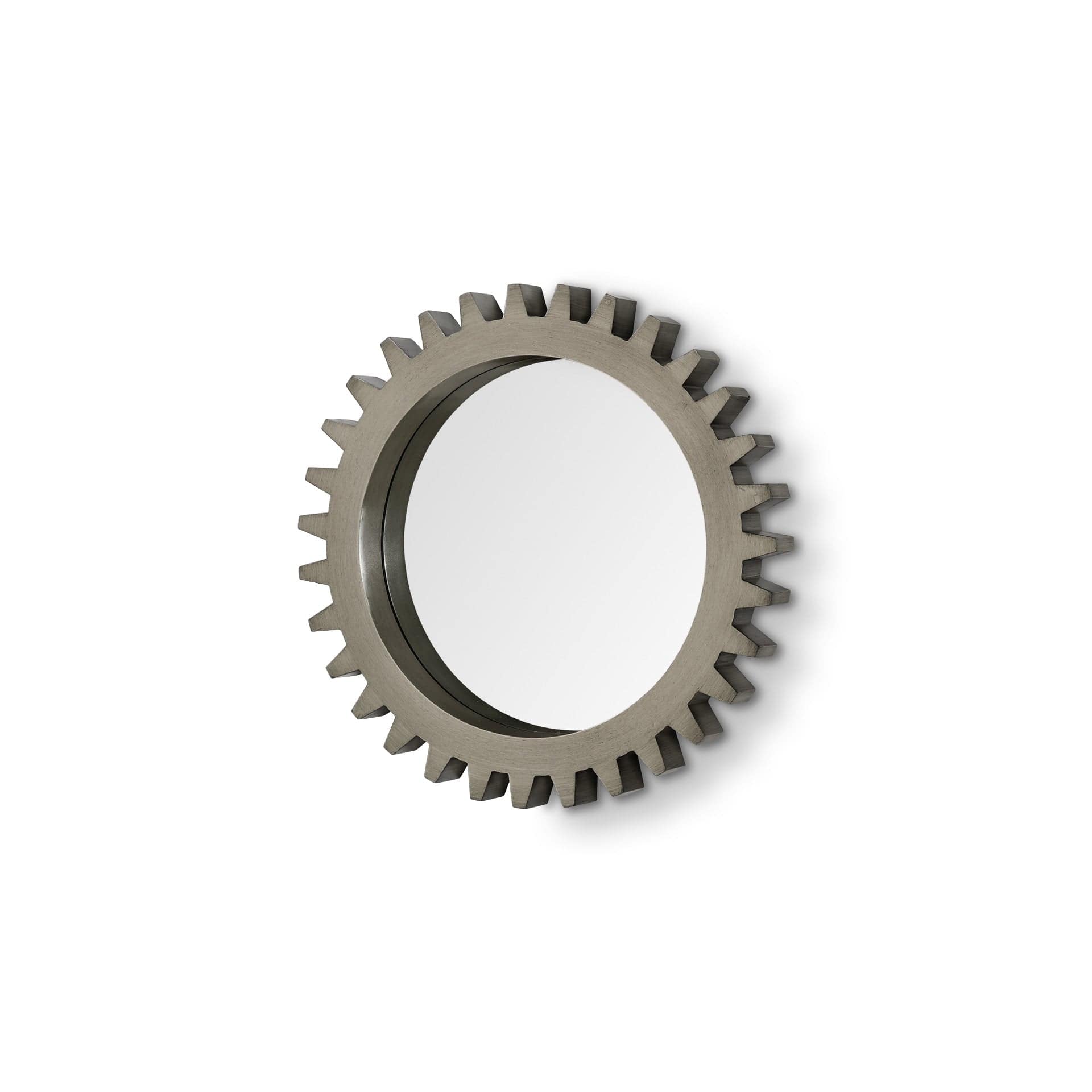 26" Round Grey Wood Frame Wall Mirror - Homeroots - Flyclothing LLC