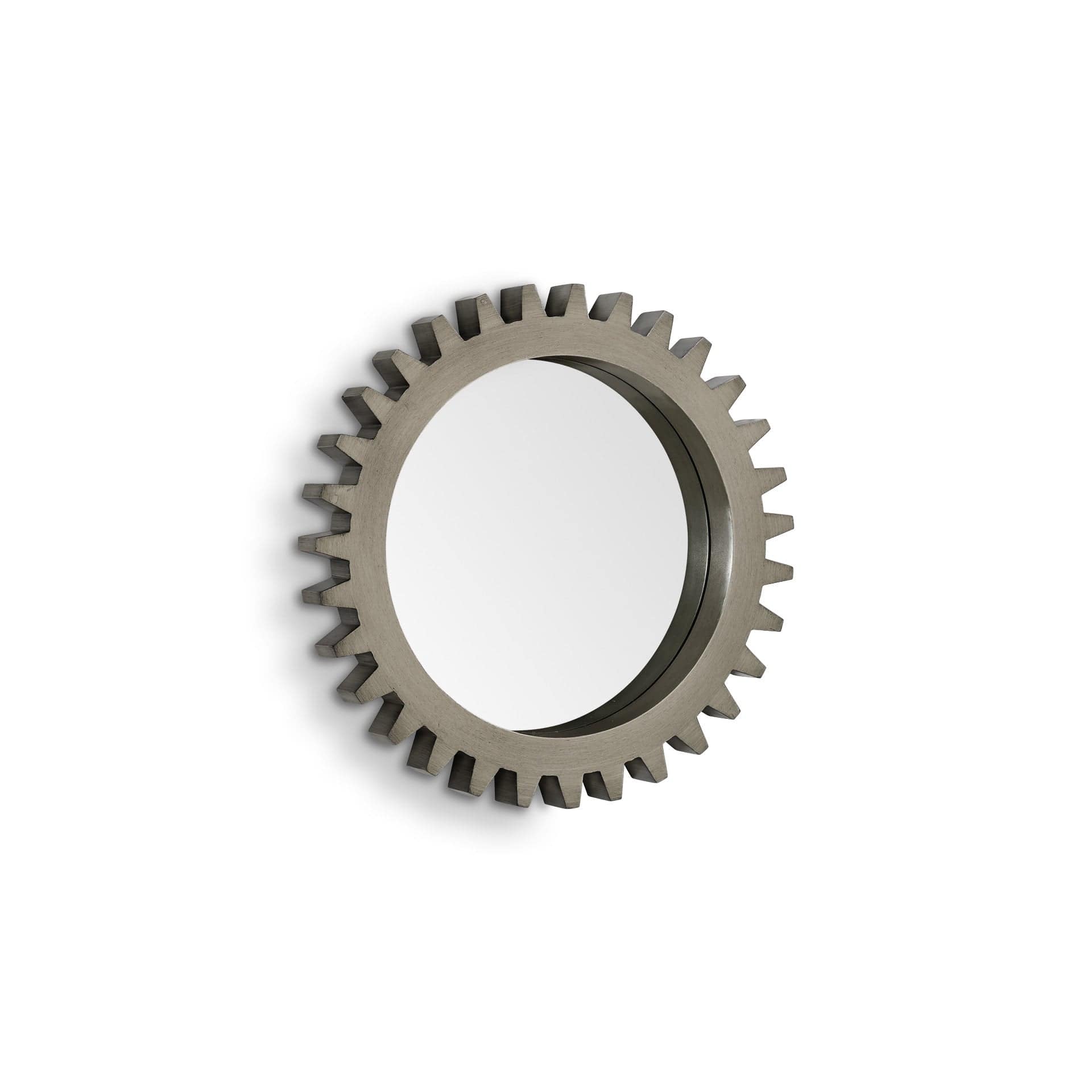 26" Round Grey Wood Frame Wall Mirror - Homeroots - Flyclothing LLC