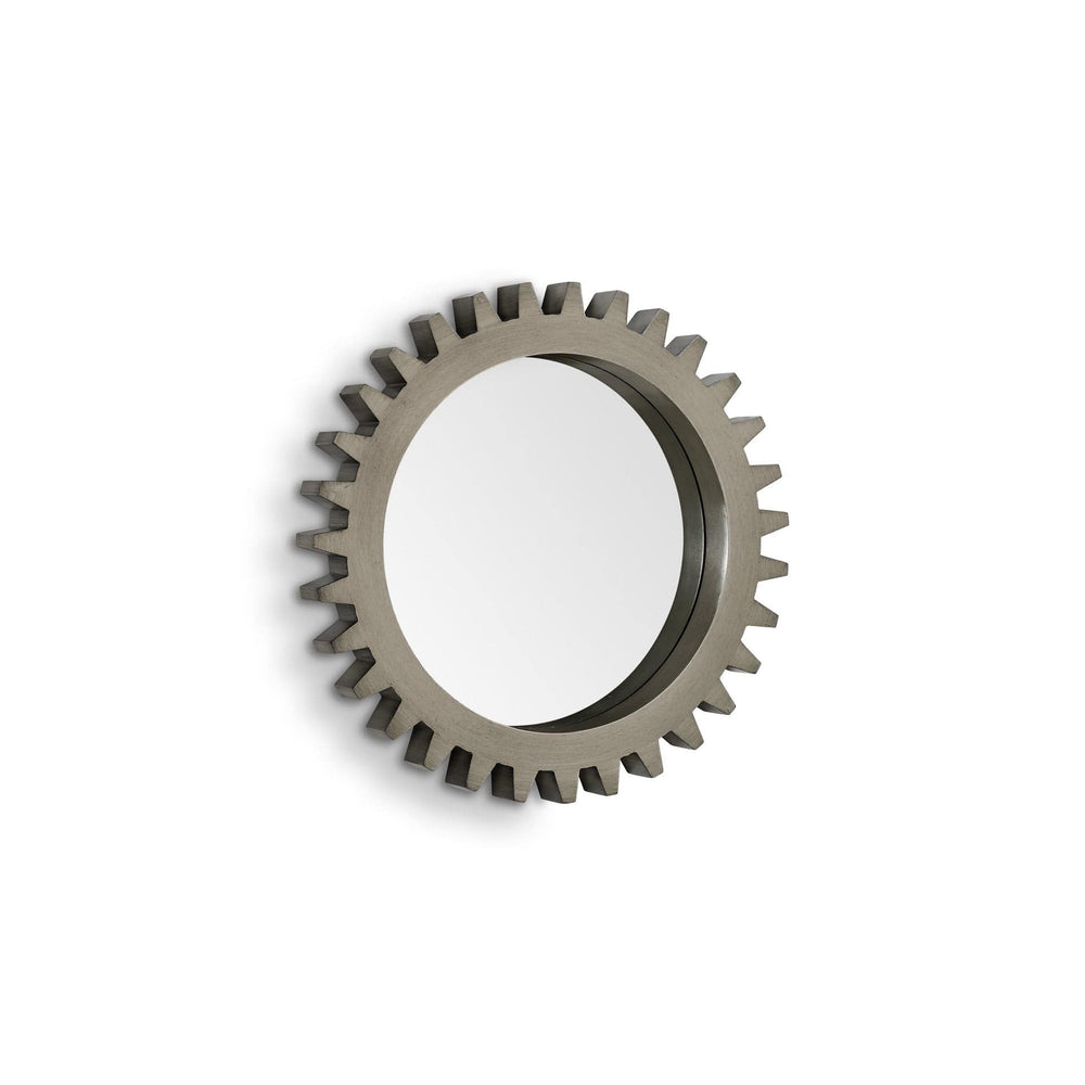 26" Round Grey Wood Frame Wall Mirror - Homeroots - Flyclothing LLC