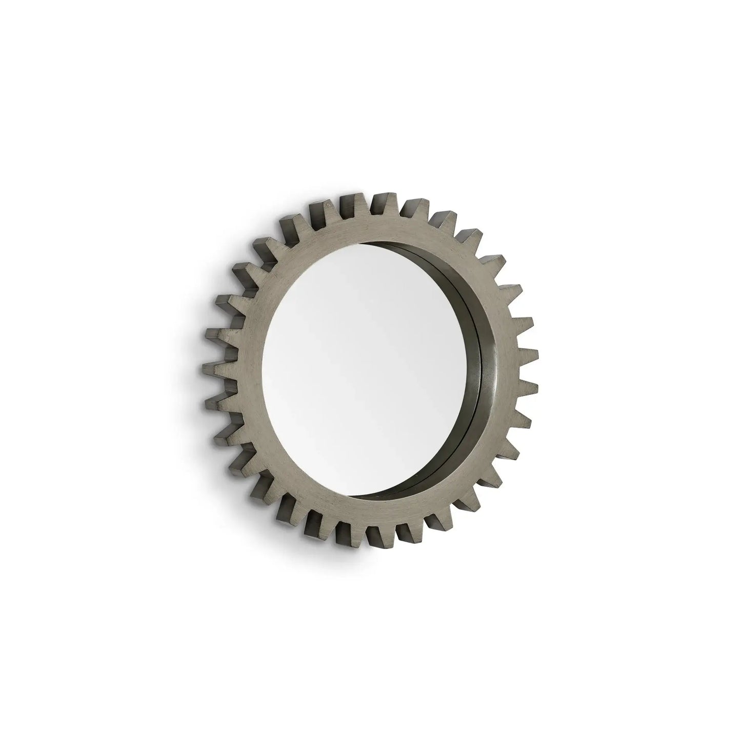 26" Round Grey Wood Frame Wall Mirror - Homeroots - Flyclothing LLC