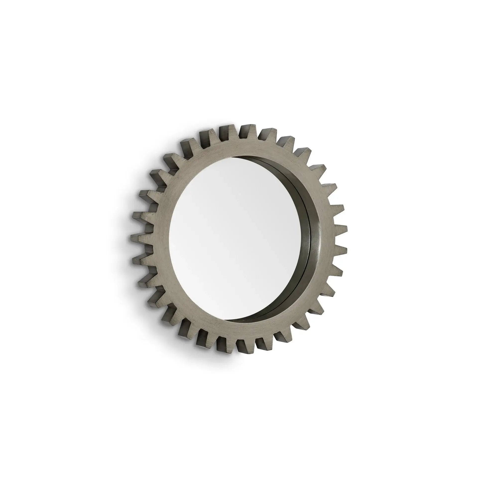 26" Round Grey Wood Frame Wall Mirror - Homeroots - Flyclothing LLC