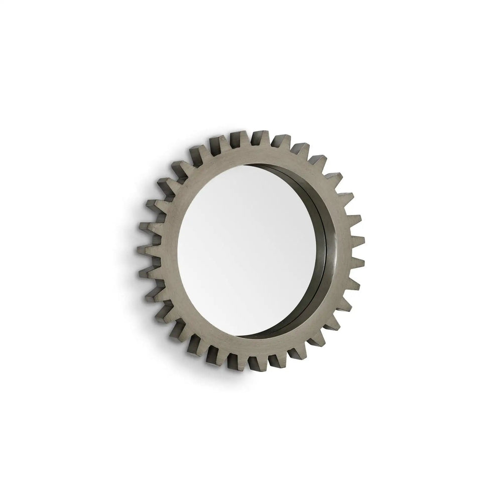 26" Round Grey Wood Frame Wall Mirror - Homeroots - Flyclothing LLC