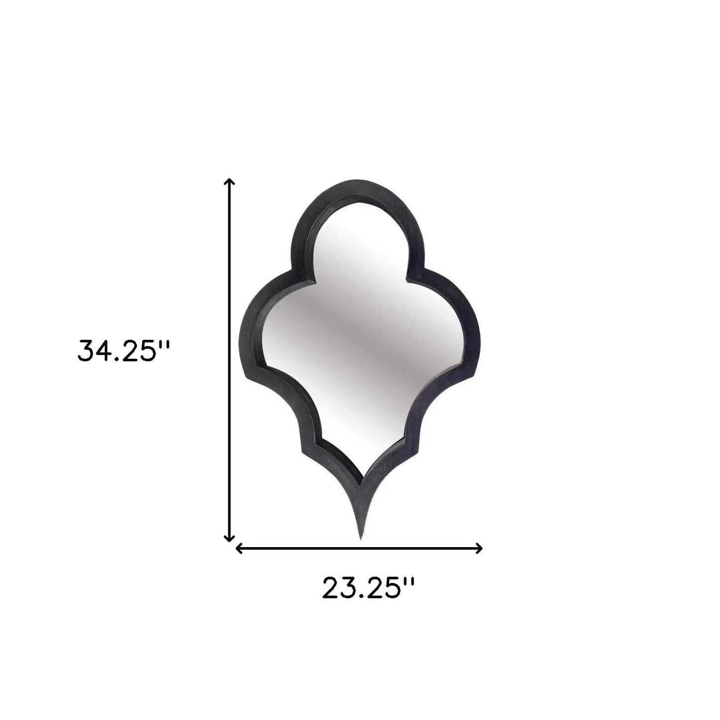 34" Black Novelty Framed Accent Mirror - Homeroots - Flyclothing LLC