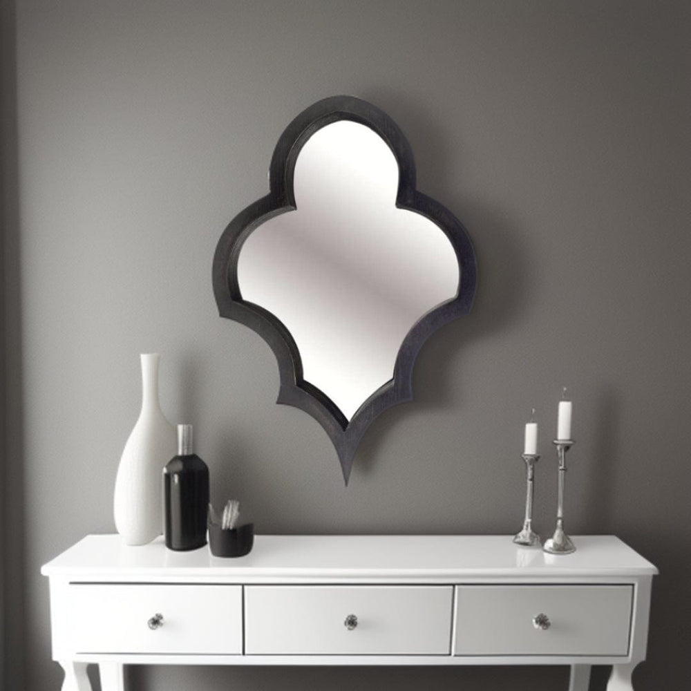 34" Black Novelty Framed Accent Mirror - Homeroots - Flyclothing LLC
