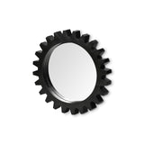 26" Black Cog Round Metal Frame Wall Mirror - Homeroots - Flyclothing LLC