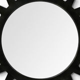 26" Black Cog Round Metal Frame Wall Mirror - Homeroots - Flyclothing LLC