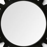 26" Black Cog Round Metal Frame Wall Mirror - Homeroots