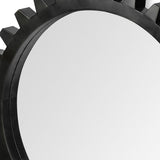 37" Round Black Metal Frame Wall Mirror - Homeroots - Flyclothing LLC