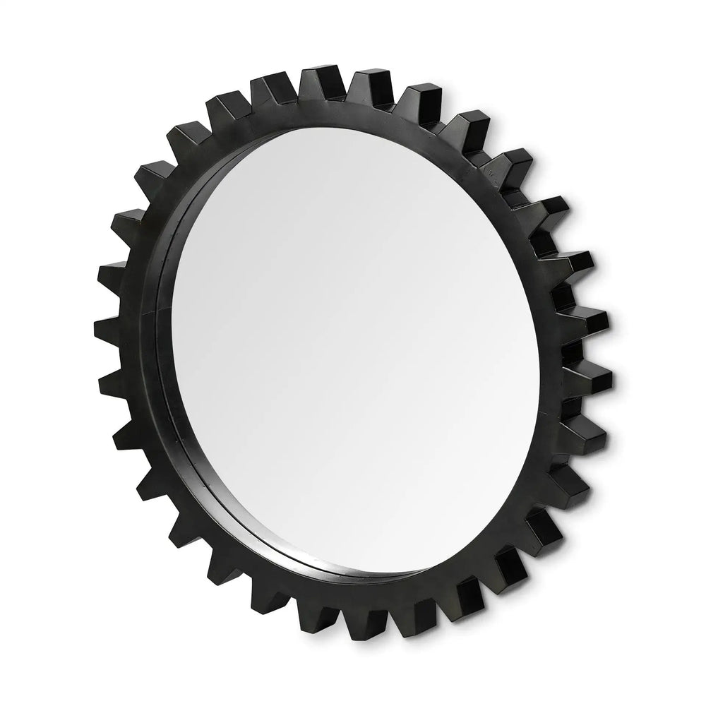 37" Round Black Metal Frame Wall Mirror - Homeroots - Flyclothing LLC