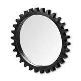 37" Round Black Metal Frame Wall Mirror - Homeroots