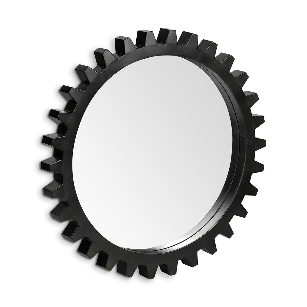 37" Round Black Metal Frame Wall Mirror - Homeroots - Flyclothing LLC