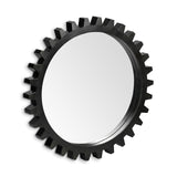 37" Round Black Metal Frame Wall Mirror - Homeroots
