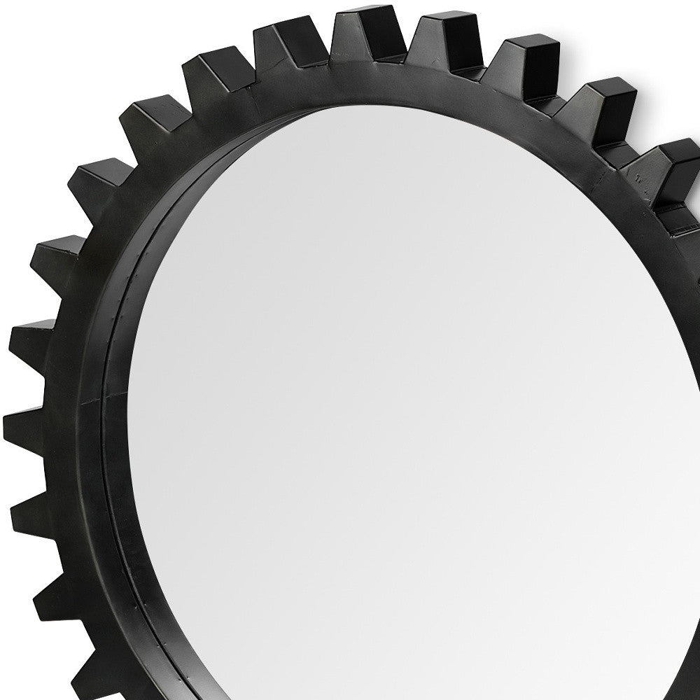 37" Round Black Metal Frame Wall Mirror - Homeroots - Flyclothing LLC