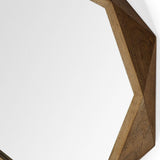 32" Octagon Wooden Frame Wall Mirror - Homeroots - Flyclothing LLC