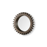 26" Round Natural Wood Frame Wall Mirror - Homeroots