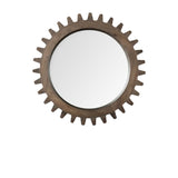 26" Round Natural Wood Frame Wall Mirror - Homeroots