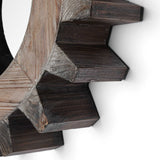 Cog 17" Round Natural Wood Frame Wall Mirror - Homeroots - Flyclothing LLC