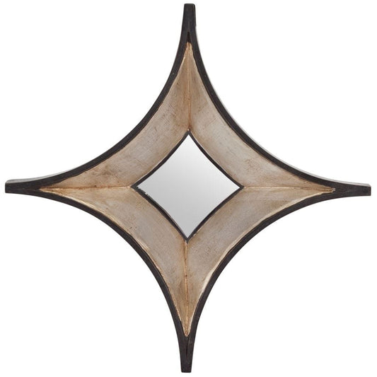 17" Dark Brown Diamond Framed Accent Mirror - Homeroots