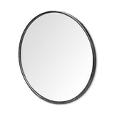 47" Round Black Metal Frame Wall Mirror - Homeroots