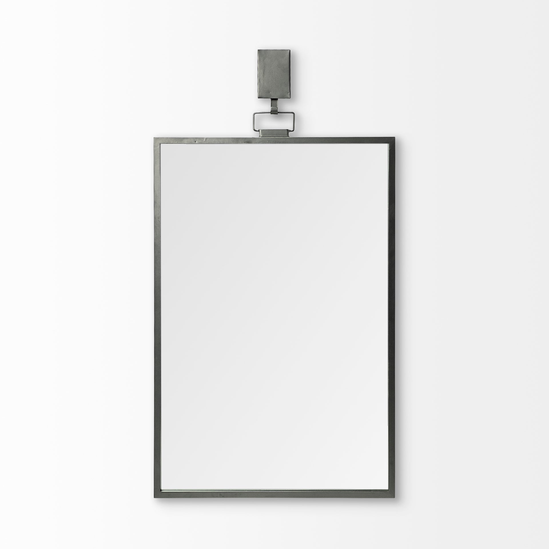 44" Gunmetal Metal Framed Accent Mirror - Homeroots - Flyclothing LLC