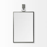 44" Gunmetal Metal Framed Accent Mirror - Homeroots